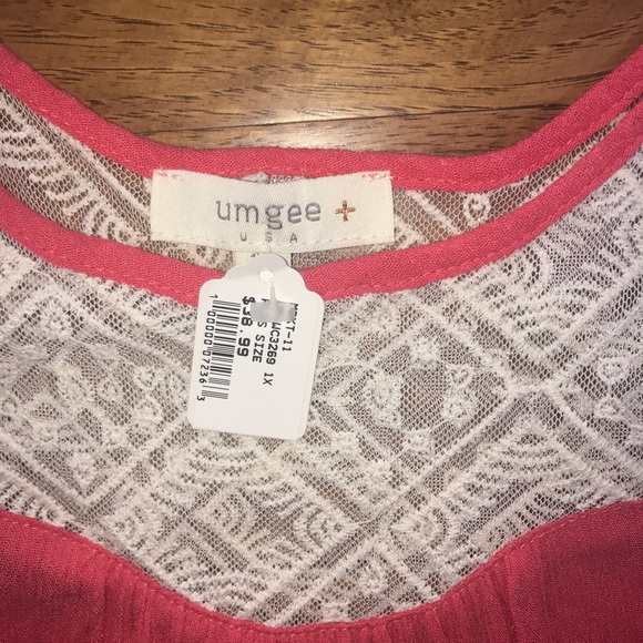 UmGee Coral Shoulder Cut--Out Shirt - Picture 3 of 6
